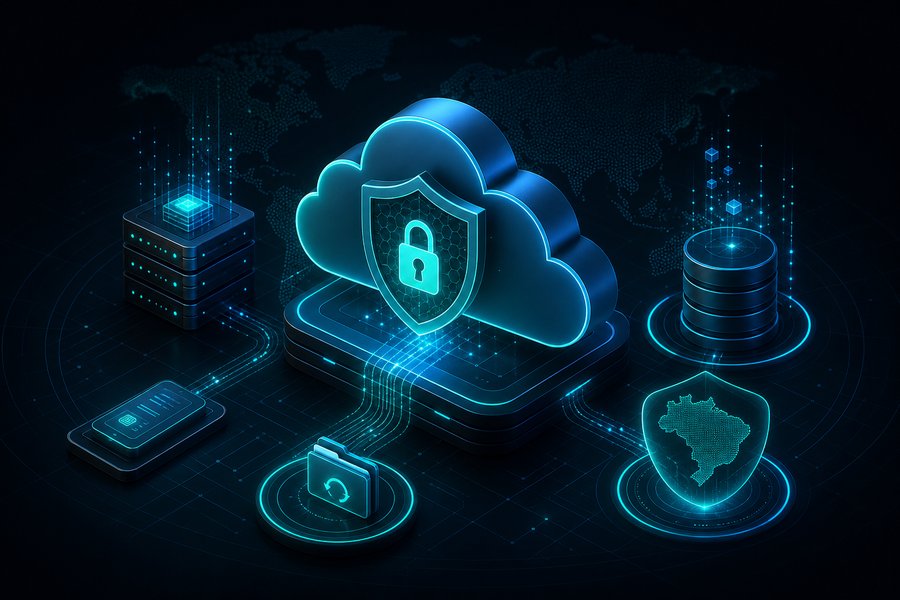 Plataforma SaaS com segurança, backups na nuvem e LGPD